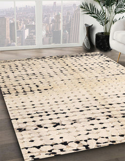 Machine Washable Abstract Camel Brown Rug in a Family Room, wshabs4385
