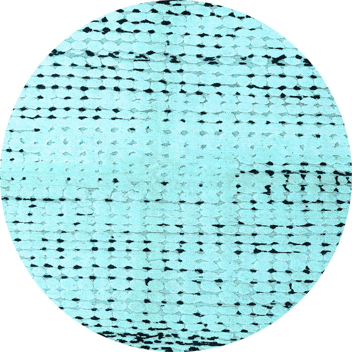 Round Solid Light Blue Modern Rug, abs4385lblu