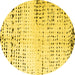 Round Solid Yellow Modern Rug, abs4385yw