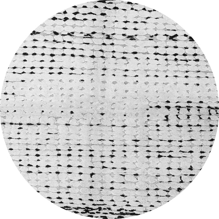 Round Machine Washable Solid Gray Modern Rug, wshabs4385gry