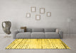 Machine Washable Solid Yellow Modern Rug in a Living Room, wshabs4385yw