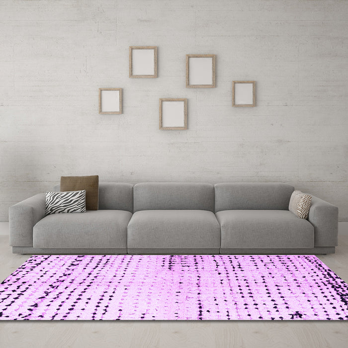 Machine Washable Solid Purple Modern Area Rugs in a Living Room, wshabs4385pur