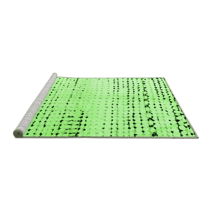 Sideview of Machine Washable Solid Green Modern Area Rugs, wshabs4385grn