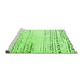 Sideview of Machine Washable Solid Green Modern Area Rugs, wshabs4385grn