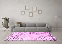 Machine Washable Solid Pink Modern Rug, wshabs4385pnk