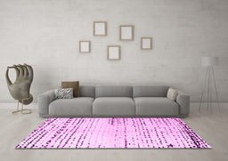 Machine Washable Solid Pink Modern Rug in a Living Room, wshabs4385pnk
