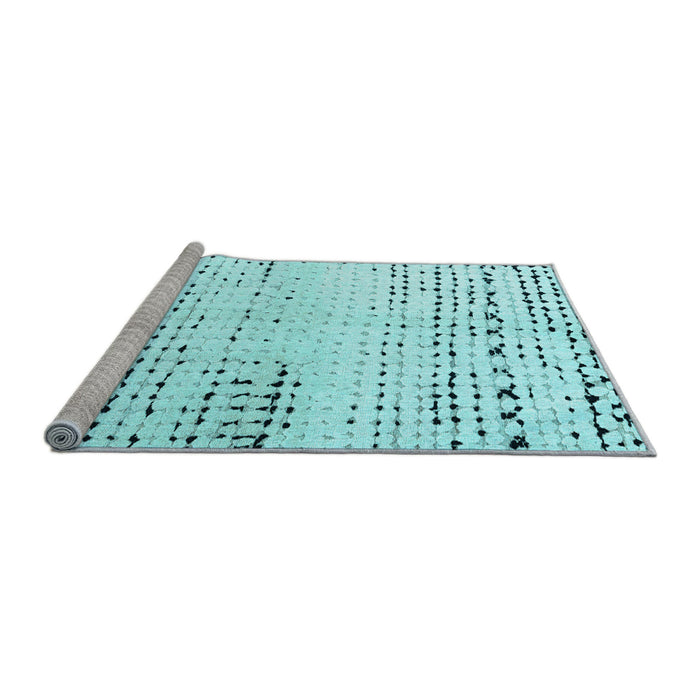 Sideview of Machine Washable Solid Light Blue Modern Rug, wshabs4385lblu