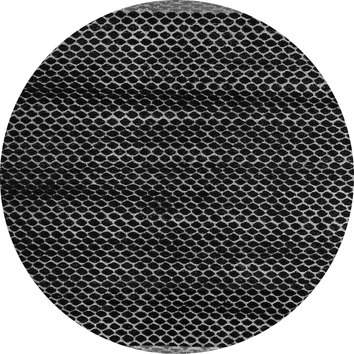 Round Machine Washable Abstract Gray Modern Rug, wshabs4386gry