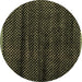 Round Abstract Brown Modern Rug, abs4386brn