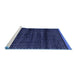 Sideview of Machine Washable Abstract Blue Modern Rug, wshabs4386blu