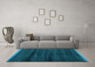 Machine Washable Abstract Light Blue Modern Rug in a Living Room, wshabs4386lblu