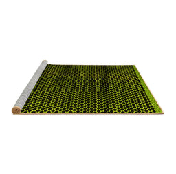 Sideview of Machine Washable Abstract Yellow Modern Rug, wshabs4386yw