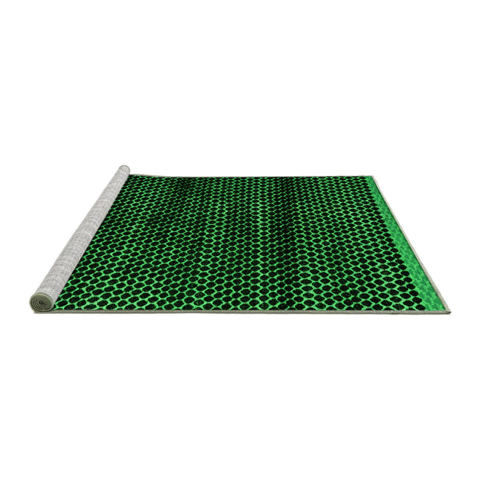Sideview of Machine Washable Abstract Green Modern Area Rugs, wshabs4386grn