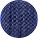 Round Abstract Blue Modern Rug, abs4386blu