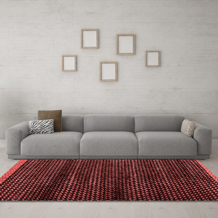 Modern Red Washable Rugs