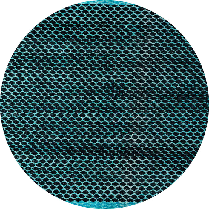 Round Machine Washable Abstract Black Rug, wshabs4386