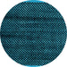 Round Abstract Light Blue Modern Rug, abs4386lblu