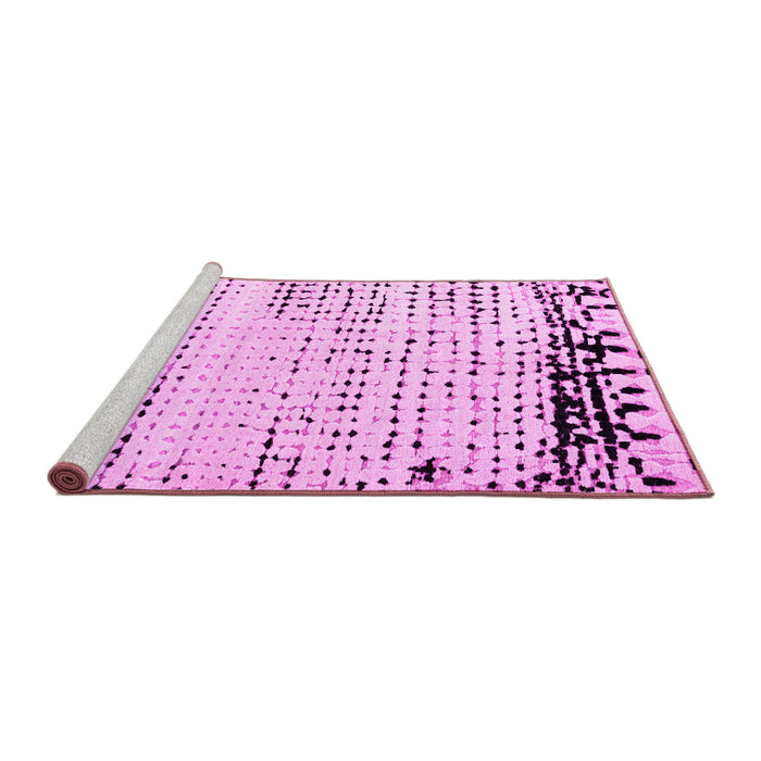 Sideview of Machine Washable Solid Pink Modern Rug, wshabs4387pnk
