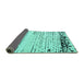 Sideview of Solid Turquoise Modern Rug, abs4387turq