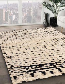 Machine Washable Abstract Brown Rug in a Family Room, wshabs4387
