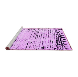 Sideview of Machine Washable Solid Purple Modern Area Rugs, wshabs4387pur