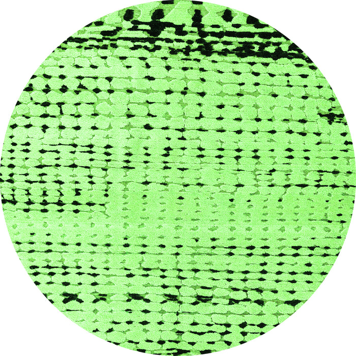 Round Solid Green Modern Rug, abs4387grn
