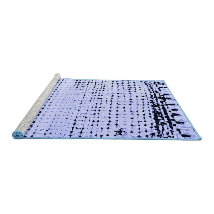 Sideview of Machine Washable Solid Blue Modern Rug, wshabs4387blu