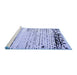 Sideview of Machine Washable Solid Blue Modern Rug, wshabs4387blu