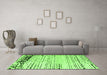 Machine Washable Solid Green Modern Area Rugs in a Living Room,, wshabs4387grn