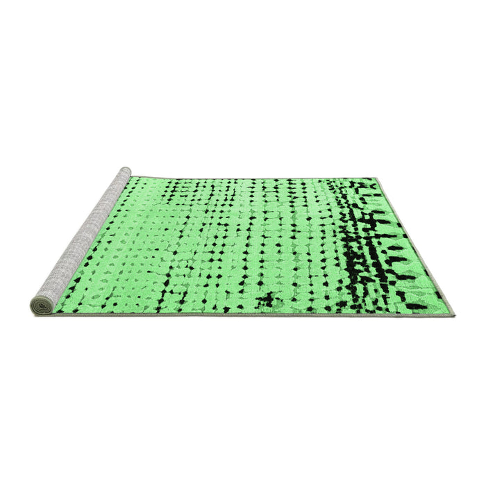 Sideview of Machine Washable Solid Emerald Green Modern Area Rugs, wshabs4387emgrn