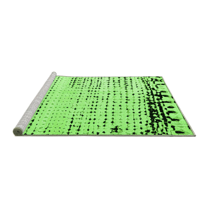 Sideview of Machine Washable Solid Green Modern Area Rugs, wshabs4387grn