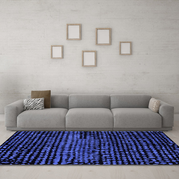 Machine Washable Abstract Blue Modern Rug in a Living Room, wshabs4388blu