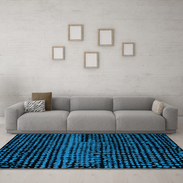Machine Washable Abstract Light Blue Modern Rug in a Living Room, wshabs4388lblu