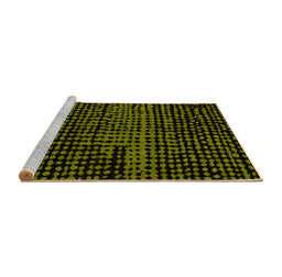 Sideview of Machine Washable Abstract Yellow Modern Rug, wshabs4388yw