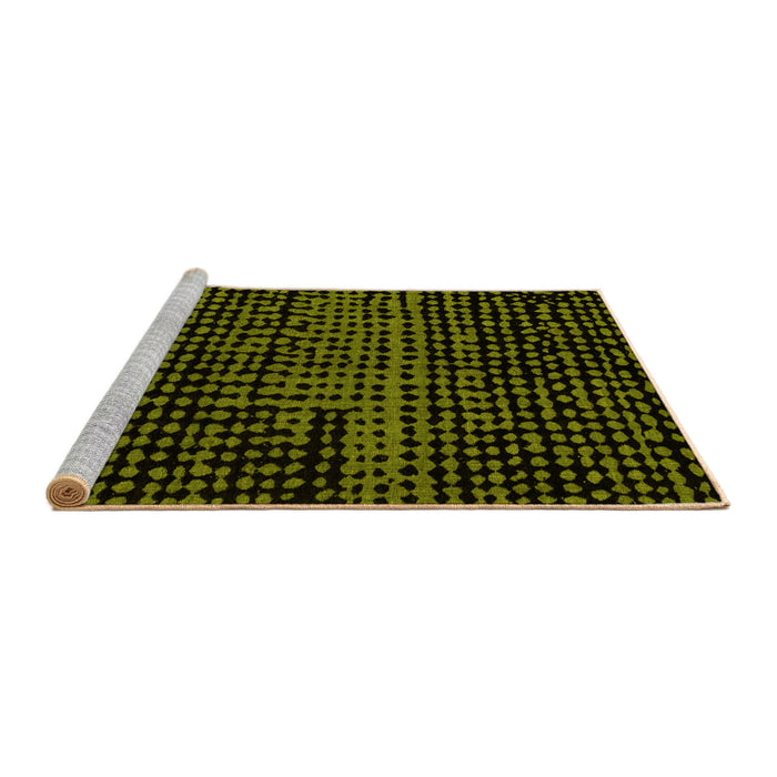 Sideview of Machine Washable Abstract Yellow Modern Rug, wshabs4388yw