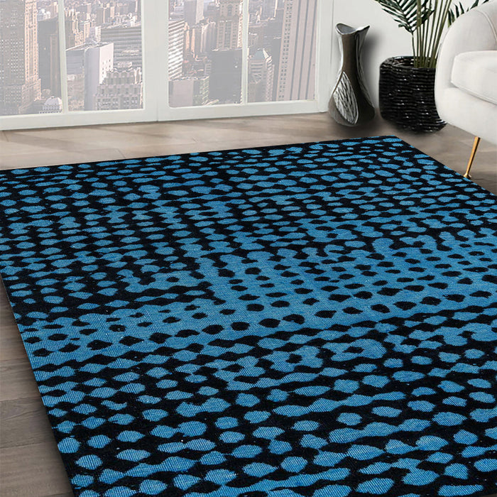 Machine Washable Abstract Black Rug in a Family Room, wshabs4388