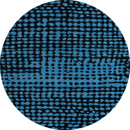 Round Abstract Black Modern Rug, abs4388