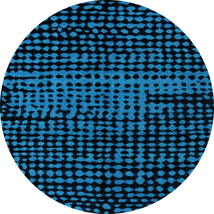 Round Abstract Light Blue Modern Rug, abs4388lblu
