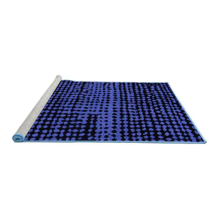 Sideview of Machine Washable Abstract Blue Modern Rug, wshabs4388blu