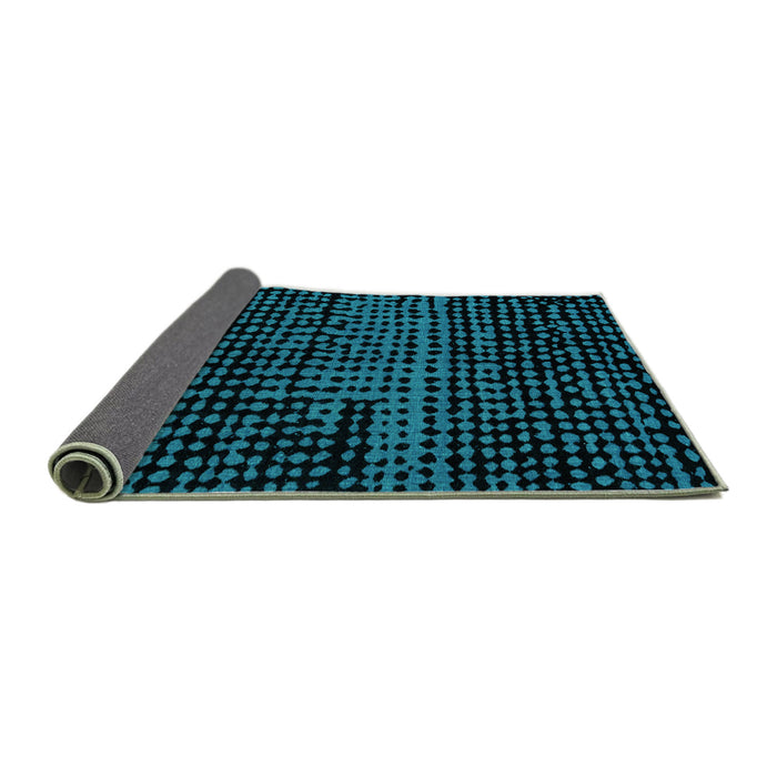 Sideview of Abstract Turquoise Modern Rug, abs4388turq
