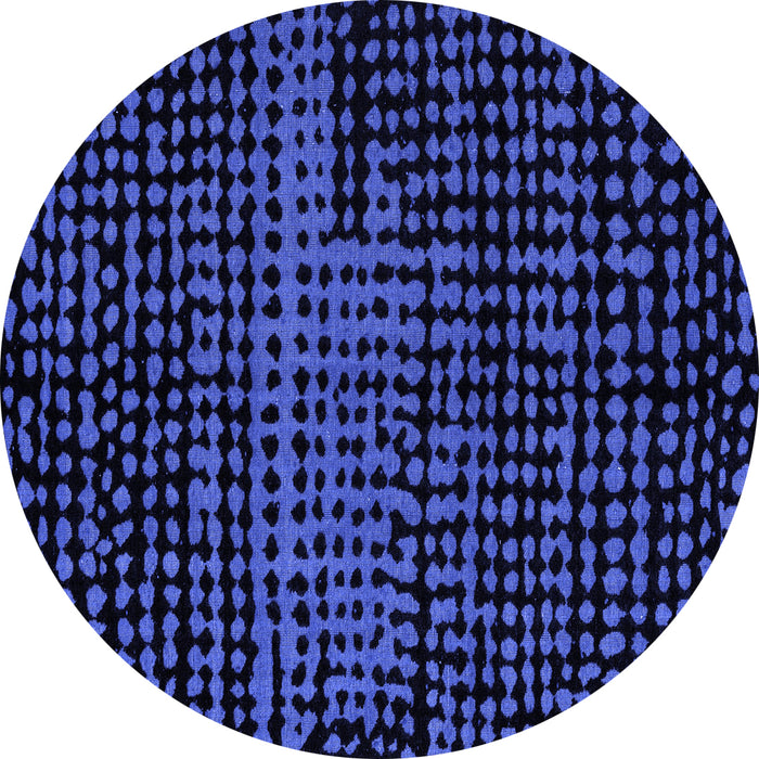 Round Abstract Blue Modern Rug, abs4388blu