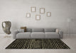 Machine Washable Abstract Brown Modern Rug in a Living Room,, wshabs4388brn