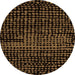 Round Abstract Orange Modern Rug, abs4388org