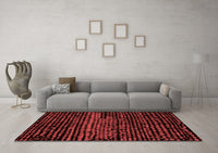 Machine Washable Abstract Red Modern Rug, wshabs4388red