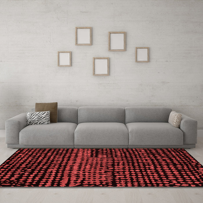 Modern Red Washable Rugs
