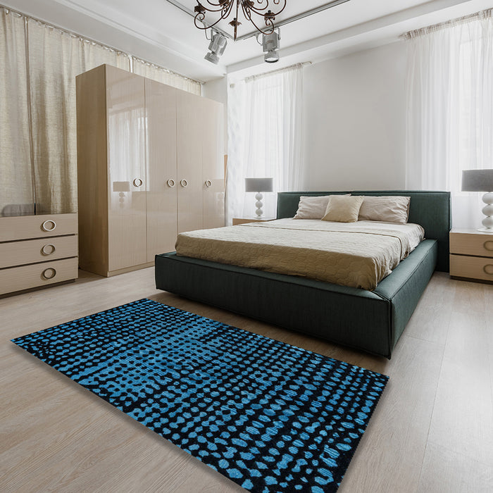 Machine Washable Abstract Black Rug in a Bedroom, wshabs4388