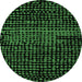 Round Abstract Emerald Green Modern Rug, abs4388emgrn