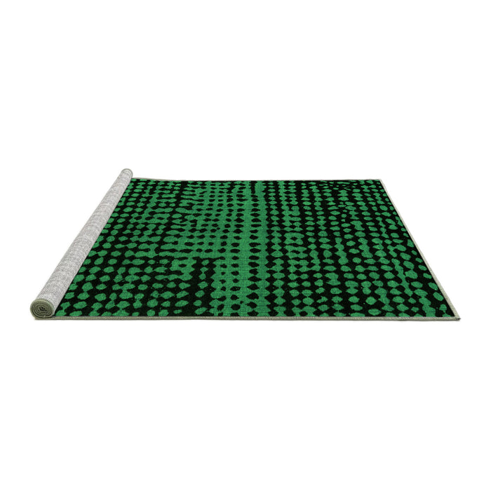 Sideview of Machine Washable Abstract Green Modern Area Rugs, wshabs4388grn