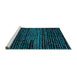 Sideview of Machine Washable Abstract Turquoise Modern Area Rugs, wshabs4388turq