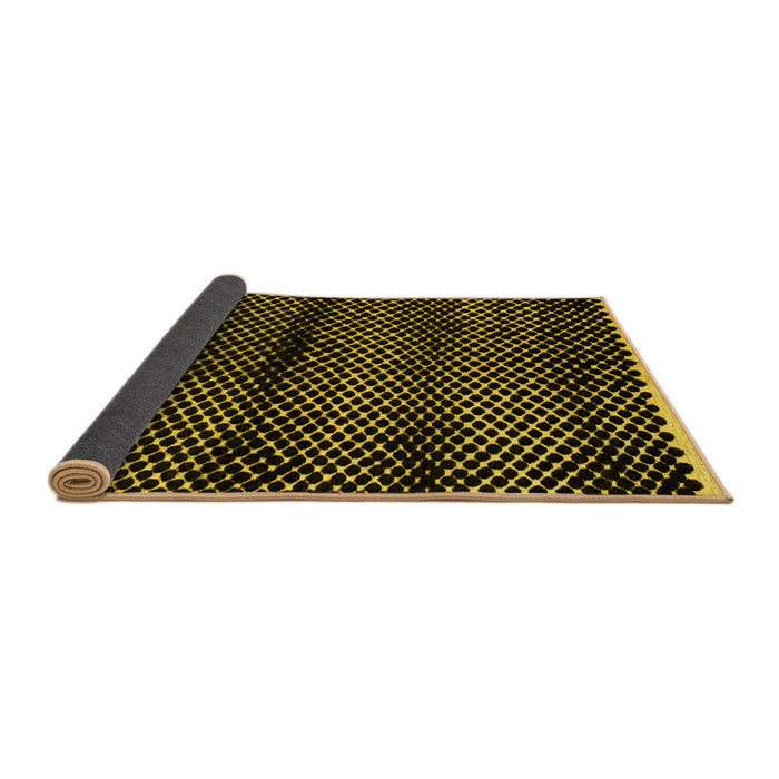 Sideview of Abstract Yellow Modern Rug, abs4389yw